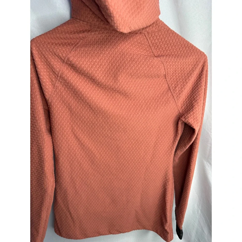 Nike Pro Dri-FIT Womens Textured Waffle Knit Hoodie Rust Orange XS DQ5590-822